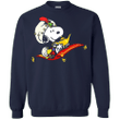 Snoopy God of Lamp G180 Gildan Crewneck Pullover Sweatshirt 8 oz