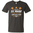 Cute 25th Wedding Anniversay Shirt For Couple Mens V-Neck T-Shirt