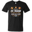 Cute 25th Wedding Anniversay Shirt For Couple Mens V-Neck T-Shirt