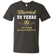 56 Years Wedding Anniversary Shirt Perfect Gift For Couple Mens V-Nec