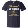 56 Years Wedding Anniversary Shirt Perfect Gift For Couple Mens V-Nec