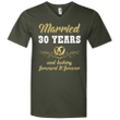 30 Years Wedding Anniversary Shirt Perfect Gift For Couple Mens V-Nec