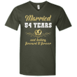 54 Years Wedding Anniversary Shirt Perfect Gift For Couple Mens V-Nec
