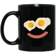Eggs and bacon smiley face breakfast brunch mug