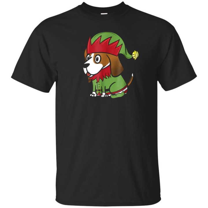 Basset Hound Cute Elf Costume Christmas T-Shirt Dog Shirt