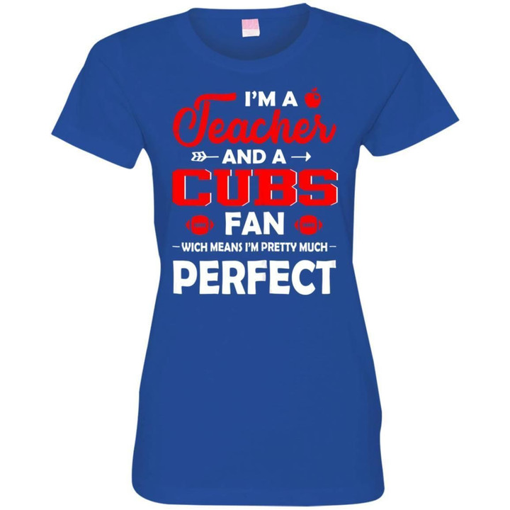 Im A Apple Teacher And A Cubs Fan Sport Womens T-Shirt