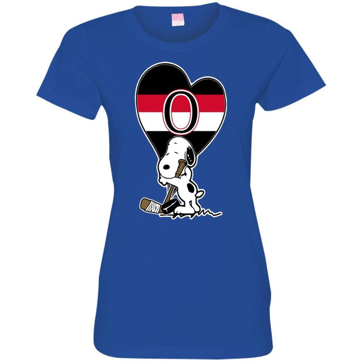 Ottawa Senators Snoopy Hockey Sports Womens T-Shirt
