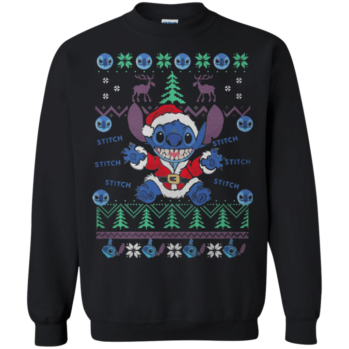 Stitch ugly christmas sweater G180 Gildan Crewneck Pullover Sweatshirt