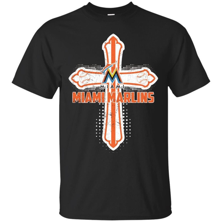 Miami Marlins America Sport Cross Mens T-Shirt