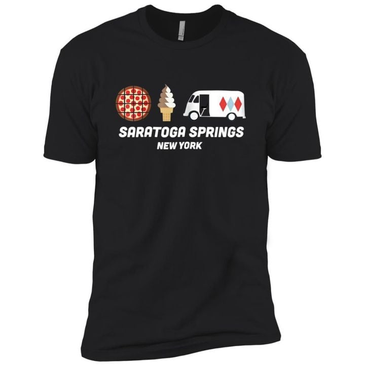 The Saratoga Springs New York For Ice Cream Pizza Camp Premium T-Shirt