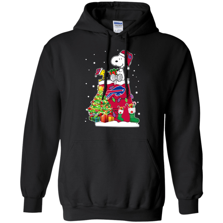 Buffalo Bills Snoopy Woodstock Christmas Shirt G185 Gildan Pullover Hoodie 8 oz