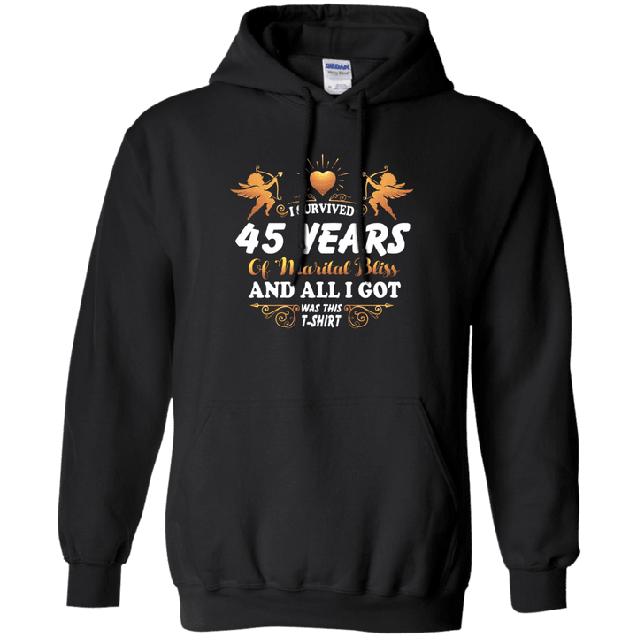 Cute 45th Wedding Anniversay Shirt For Couple Pullover Hoodie