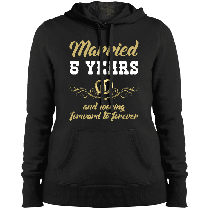 5 Years Wedding Anniversary Shirt Perfect Gift For Couple Hooded Sweat
