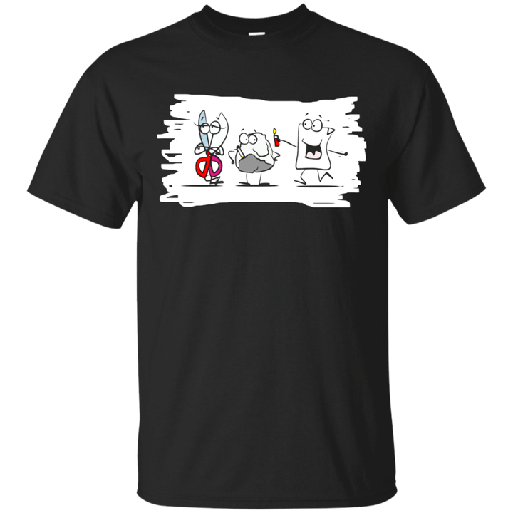 Rock Paper Scissors Funny T-Shirt Happy Emoji Drawing Gift