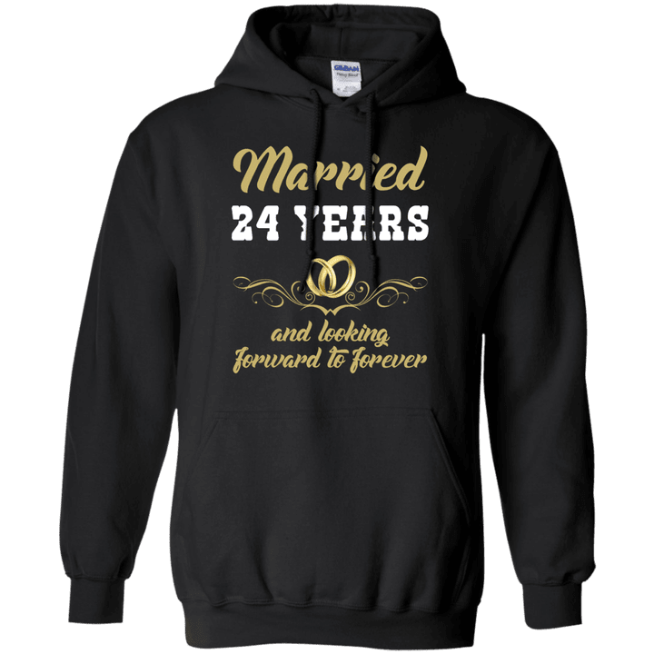 24 Years Wedding Anniversary Shirt Perfect Gift For Couple Pullover Ho