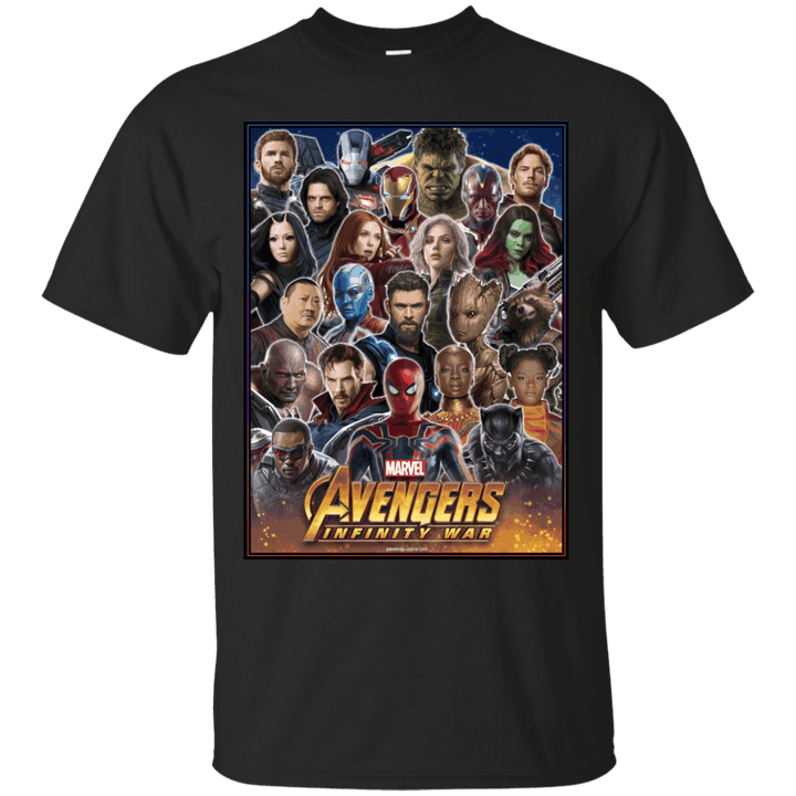 Marvel Avengers Infinity War Team Headshots Graphic T shirt