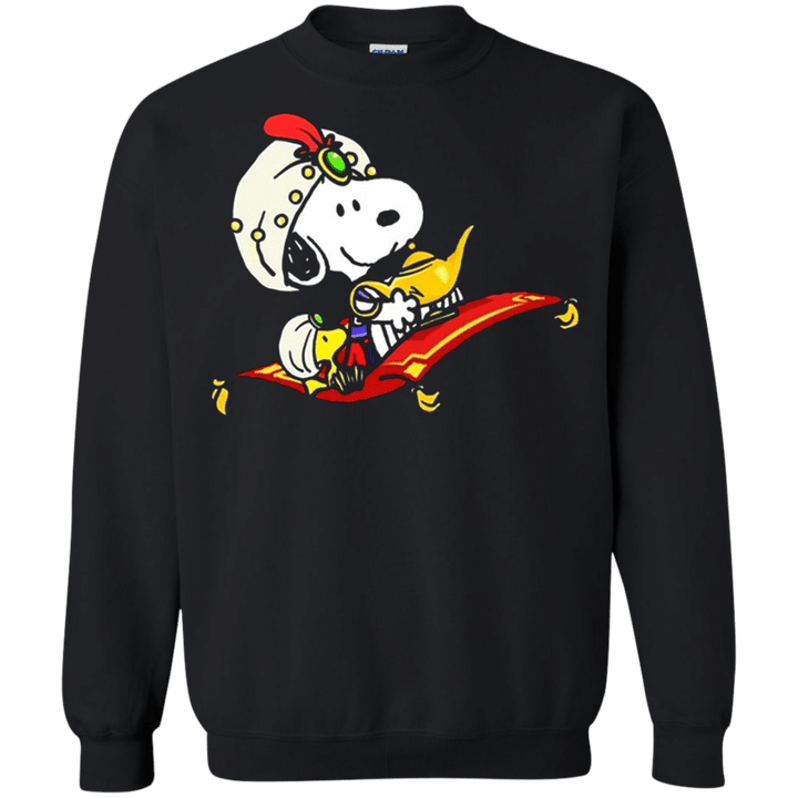 Snoopy God of Lamp G180 Gildan Crewneck Pullover Sweatshirt 8 oz