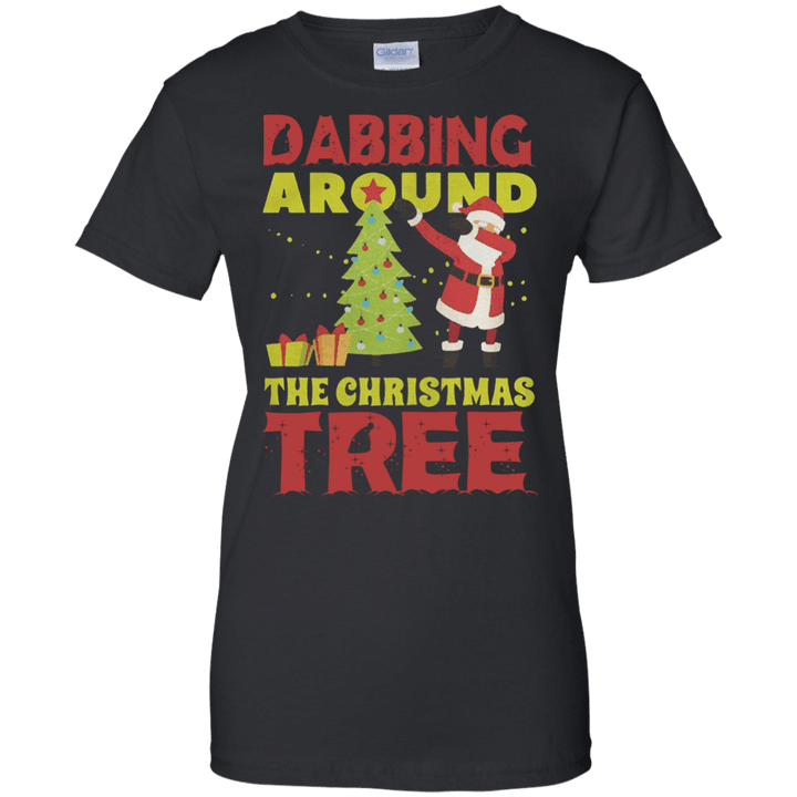 Dabbing around the christmas tree Ladies shirt