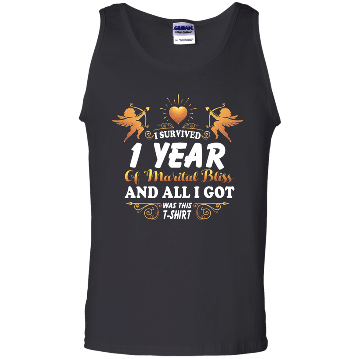 Cute 1st Wedding Anniversay Shirt For Couple Tank Top