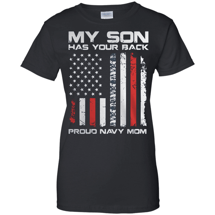My son has your back proud navy mom Ladies shirt