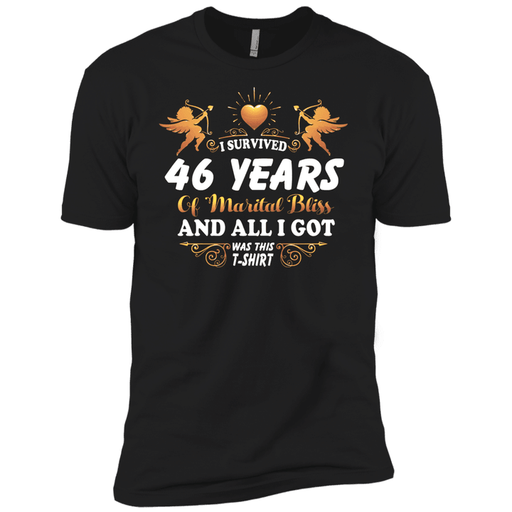Cute 46th Wedding Anniversay Shirt For Couple Short Sleeve T-Shirt