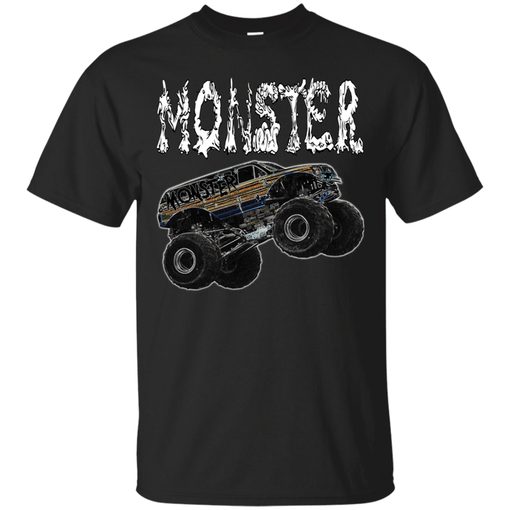 Monster Truck Big Jump and Crush Cars - Mud Racing T shirt