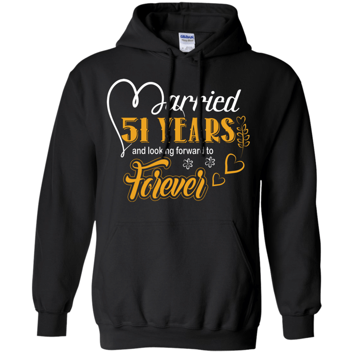 51 Years Wedding Anniversary Shirt For Husband And Wife Pullover Hoodi