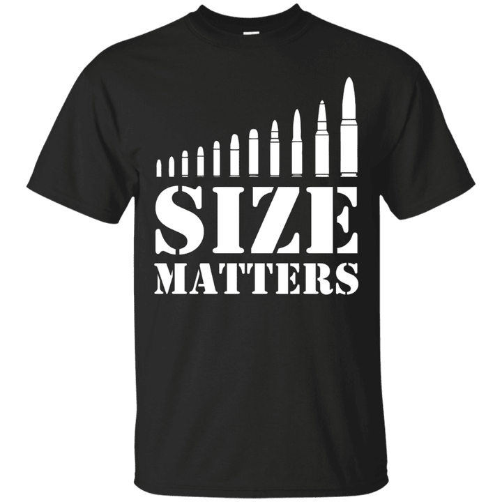 Size Matters Military Funny Freedom Shooting Gun TShirt