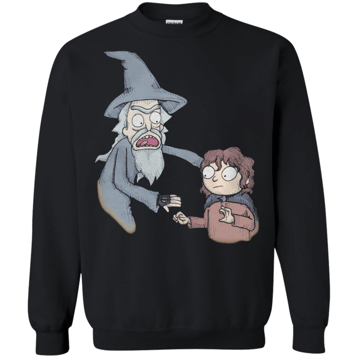 Rick And Morty Schwift Of The Rings G180 Gildan Crewneck Pullover Swea