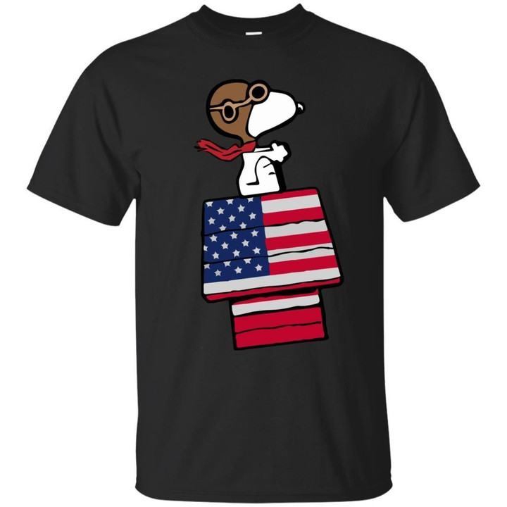 Snoopy Flying American Flag House Shirt