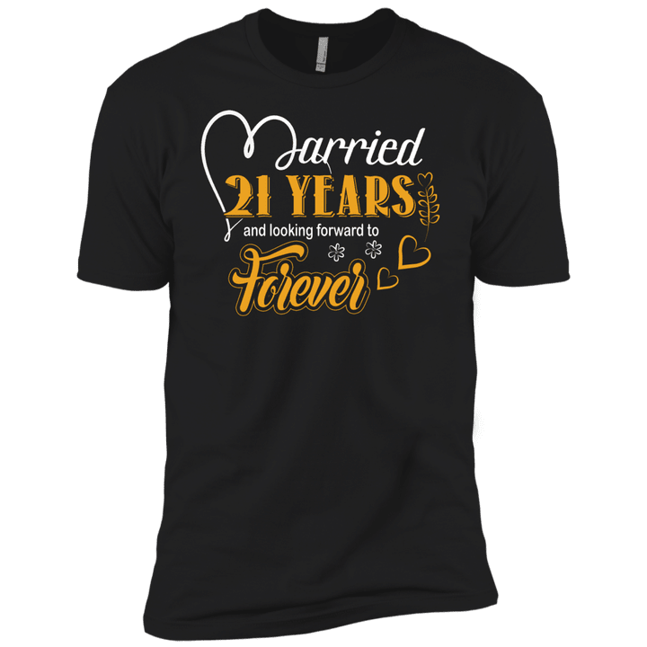 21 Years Wedding Anniversary Shirt For Husband And Wife Short Sleeve T