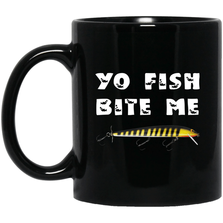 Yo fish bite me fishing mug