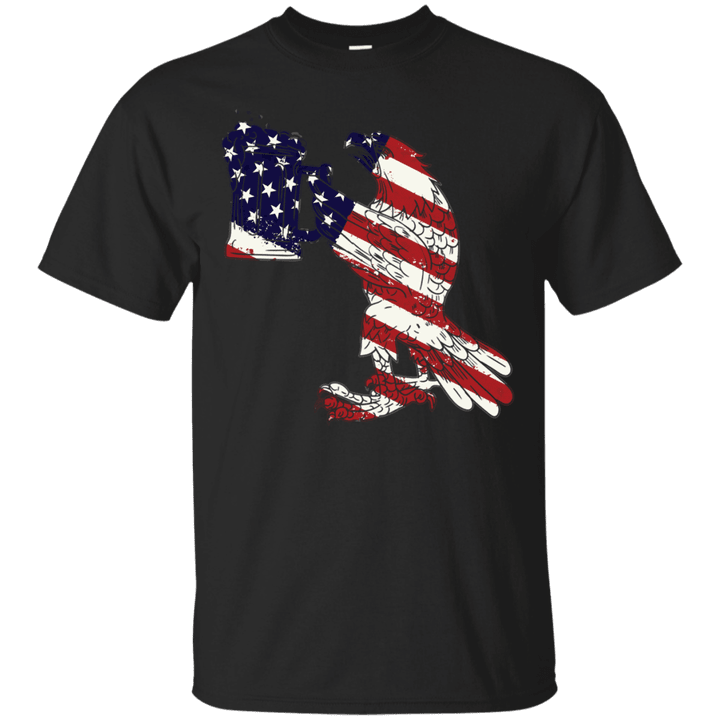 Flag American bald eagle beer stein drawing T shirt