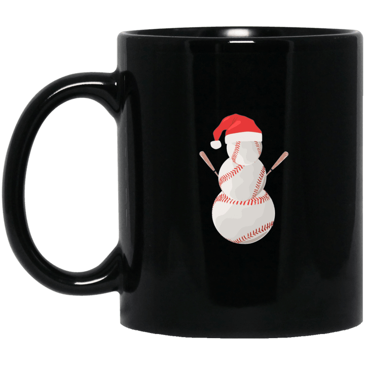 Christmas baseball snowman mug