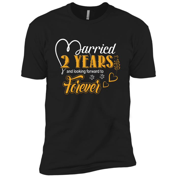 2 Years Wedding Anniversary Shirt For Husband And Wife Short Sleeve T-