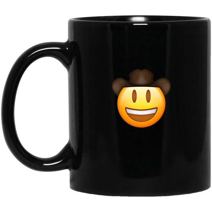 Cool graphic design cowboy emoji face funny mug