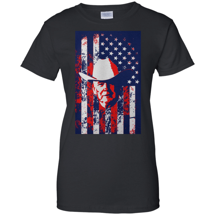 Cowboy Trumps America flag Ladies shirt