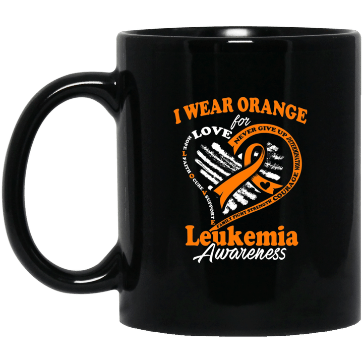 Leukemia Awareness - I Wear Orange For My Hero Love Never Give Up Dete