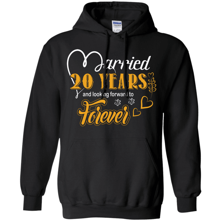 20 Years Wedding Anniversary Shirt For Husband And Wife Pullover Hoodi