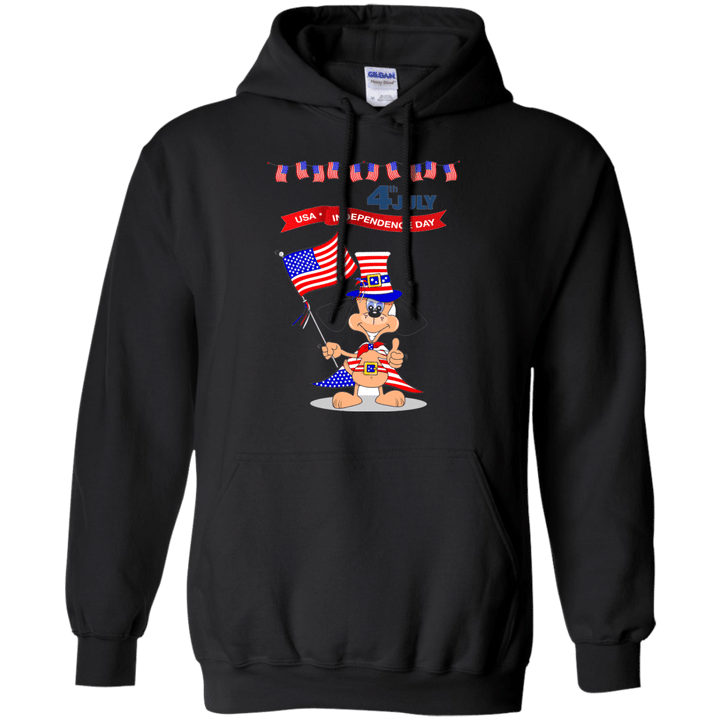 Celebrating 4th of July with flag and bunting Hoodie