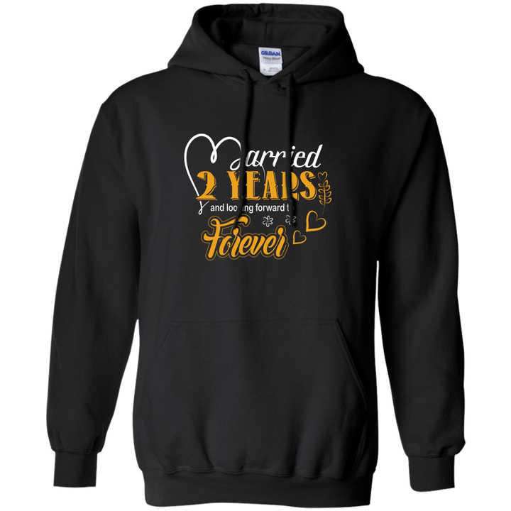 2 Years Wedding Anniversary Shirt For Husband And Wife Pullover Hoodie