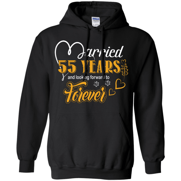 55 Years Wedding Anniversary Shirt For Husband And Wife Pullover Hoodi