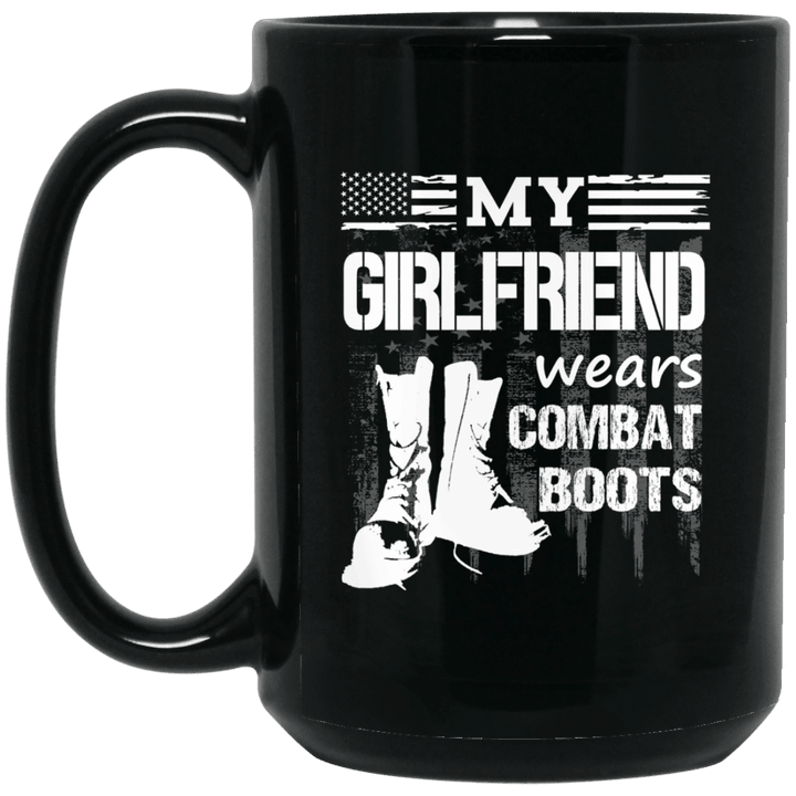 My girlfriend wears combat boots - military veteran mug