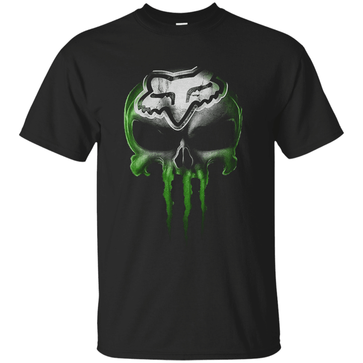 Motocross Green Skull T shirt