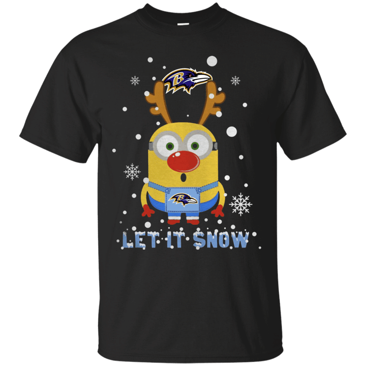 Minion Baltimore Ravens Ugly Christmas Sweater Let It Snow G200 Gildan