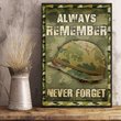 Always Remember Never Forget Poster Proud US Military Wall Print Remembrance