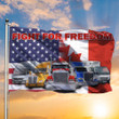 Fight For Freedom Flag Support American Canadian Truckers Freedom Convoy 2022 Merchandise