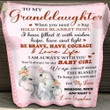 Elephant Grandma To My Granddaughter Fleece Blanket Cute Gift For Granddaughter From Grandma
