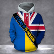 I Stand With Ukraine American UK Flag Hoodie Support For Ukrainian American Rally