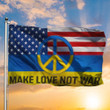 American Ukrainian Flag Peace Symbol Make Love Not War Pray For Ukraine Ukrain Flag